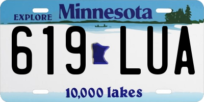 MN license plate 619LUA