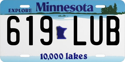 MN license plate 619LUB