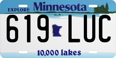 MN license plate 619LUC