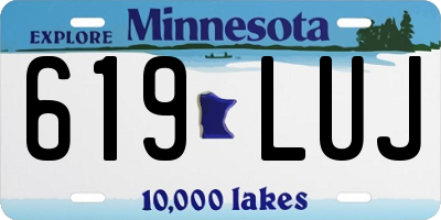 MN license plate 619LUJ