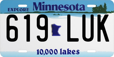 MN license plate 619LUK