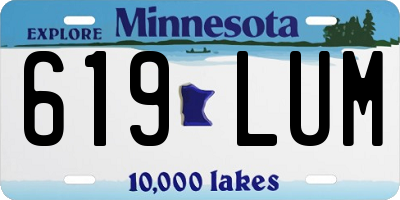 MN license plate 619LUM