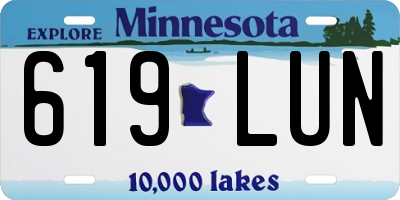 MN license plate 619LUN