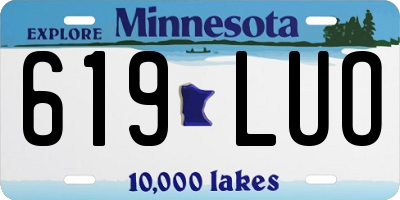 MN license plate 619LUO