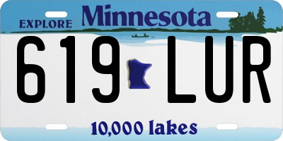 MN license plate 619LUR