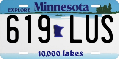 MN license plate 619LUS