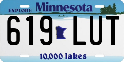 MN license plate 619LUT
