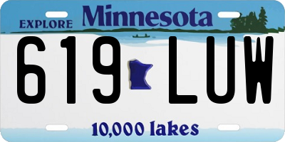 MN license plate 619LUW