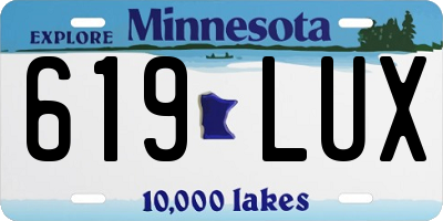 MN license plate 619LUX