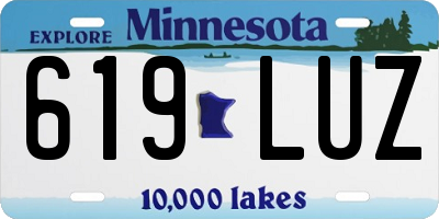 MN license plate 619LUZ