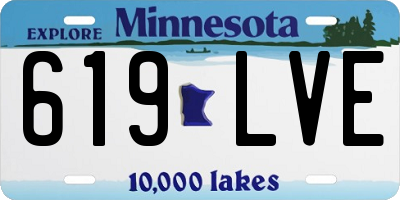 MN license plate 619LVE
