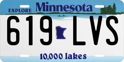 MN license plate 619LVS
