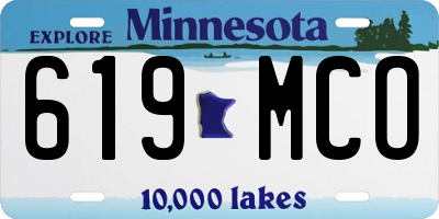 MN license plate 619MCO