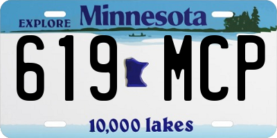 MN license plate 619MCP