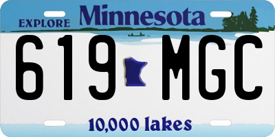 MN license plate 619MGC