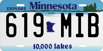 MN license plate 619MIB