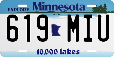 MN license plate 619MIU