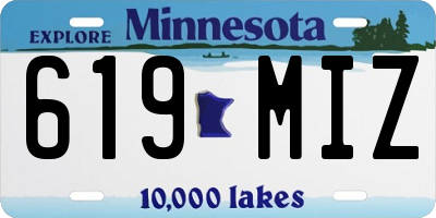 MN license plate 619MIZ
