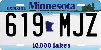 MN license plate 619MJZ