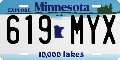 MN license plate 619MYX