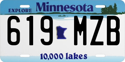 MN license plate 619MZB