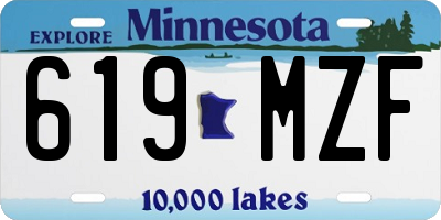 MN license plate 619MZF