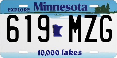 MN license plate 619MZG