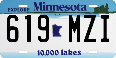 MN license plate 619MZI