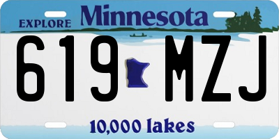 MN license plate 619MZJ