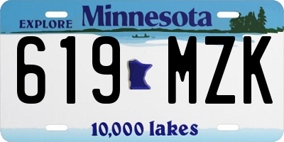 MN license plate 619MZK