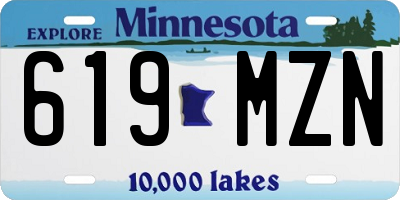 MN license plate 619MZN