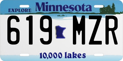 MN license plate 619MZR