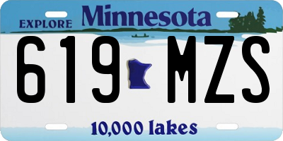 MN license plate 619MZS