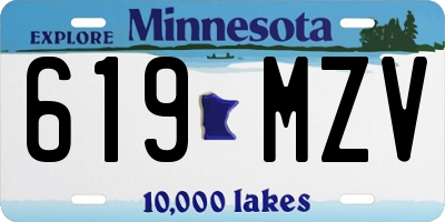MN license plate 619MZV