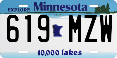MN license plate 619MZW