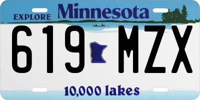 MN license plate 619MZX