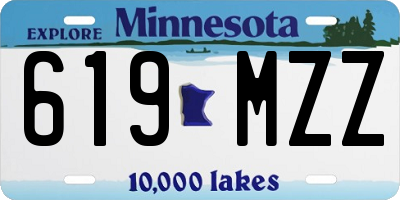MN license plate 619MZZ