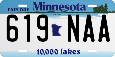 MN license plate 619NAA