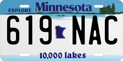 MN license plate 619NAC