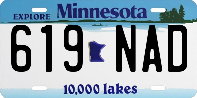 MN license plate 619NAD