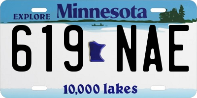 MN license plate 619NAE