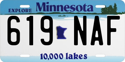 MN license plate 619NAF