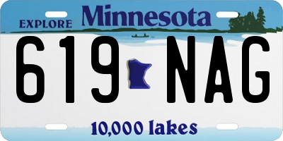 MN license plate 619NAG