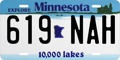 MN license plate 619NAH