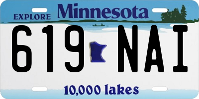 MN license plate 619NAI