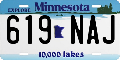 MN license plate 619NAJ