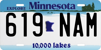 MN license plate 619NAM