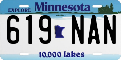 MN license plate 619NAN