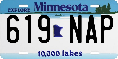 MN license plate 619NAP