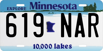 MN license plate 619NAR